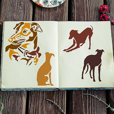 4Pcs 4 Styles PET Hollow Out Drawing Painting Stencils DIY-WH0394-0133-1