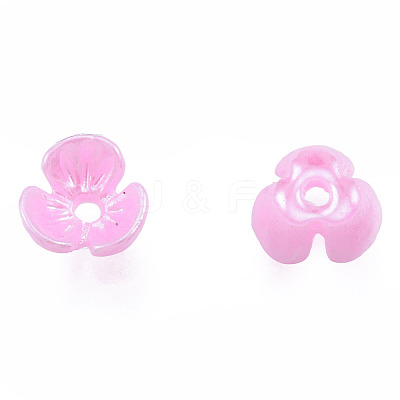 Resin Imitation Pearl Bead Caps RESI-N036-01A-03-1