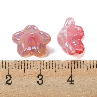 Iridescent Acrylic Bead Caps OACR-C021-08-1
