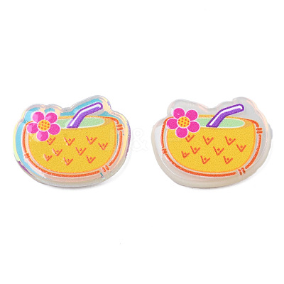 Transparent Printed Acrylic Cabochons TACR-N016-35-1