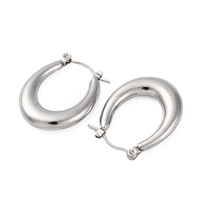 Non-Tarnish 304 Stainless Steel Chunky Oval Hoop Earrings for Women EJEW-F283-08P-1-1
