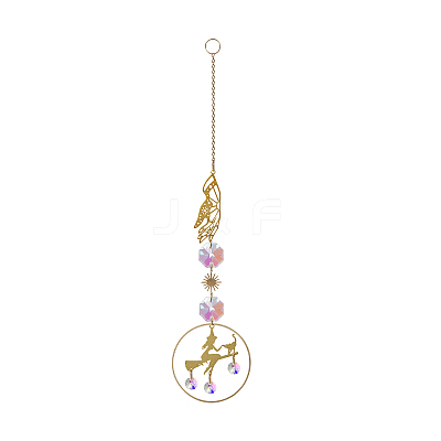 Glass Pendant Decorations DJEW-PW0008-17A-1