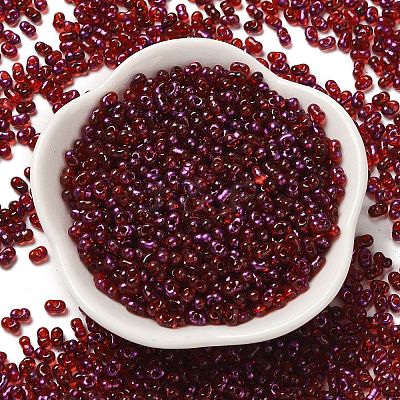 Spray Painted Glass Seed Beads SEED-F005-06A-04-1