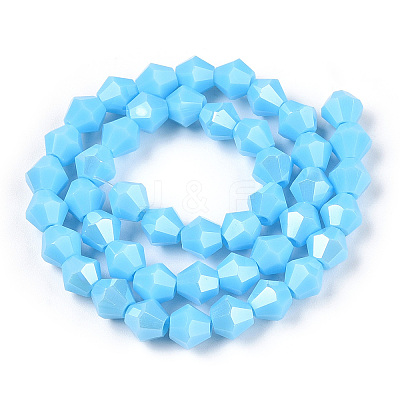 Opaque Solid Color Electroplate Glass Beads Strands LS-EGLA-A039-P6mm-A12-1