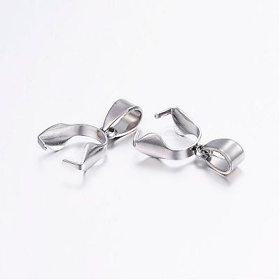 Tarnish Resistant 304 Stainless Steel Pendant Pinch Bails STAS-E127-10P-1