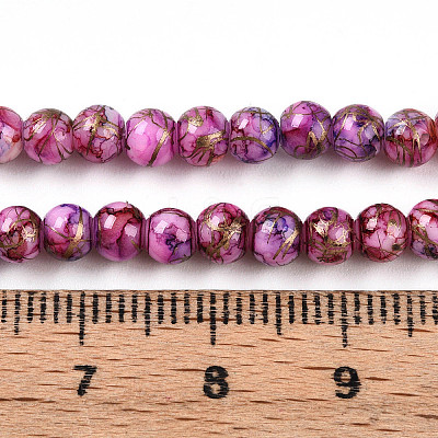 Baking Paint Glass Beads Strands DGLA-N003-4mm-B03-1