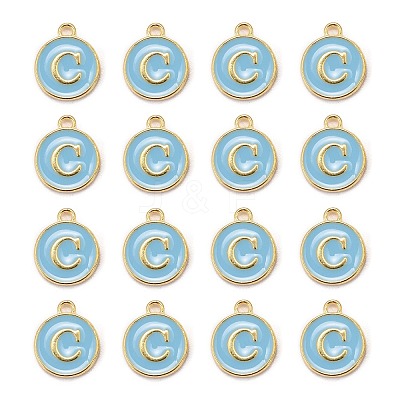 Golden Plated Alloy Enamel Charms ENAM-S118-04C-1