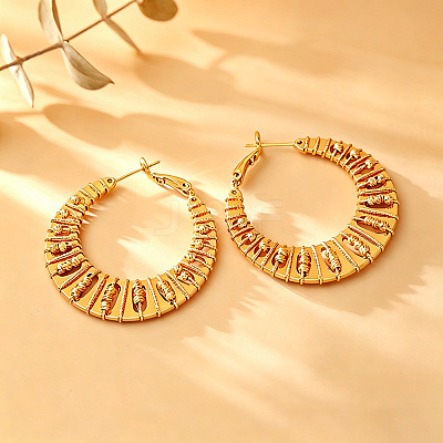 Brass Hoop Earrings for Women WG4C465-01-1