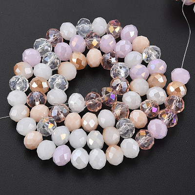 Electroplate Glass Beads Strands X-EGLA-S194-18H-1
