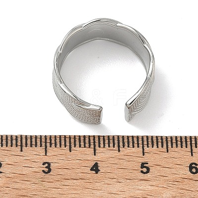 304 Stainless Steel Cuff Open Rings for Women RJEW-L341-03A-P-1