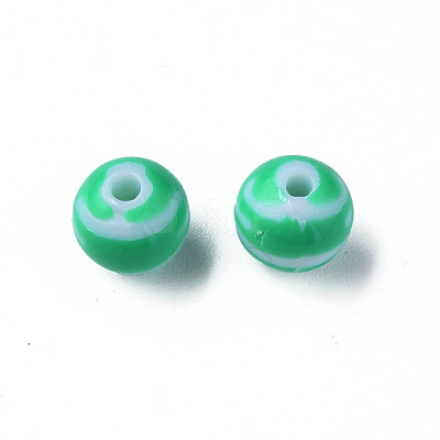 Opaque Striped Acrylic Beads MACR-S373-27D-07-1