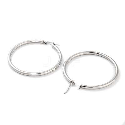 Non-Tarnish Ring 304 Stainless Steel Hoop Earrings for Women Men EJEW-B049-01G-P-1