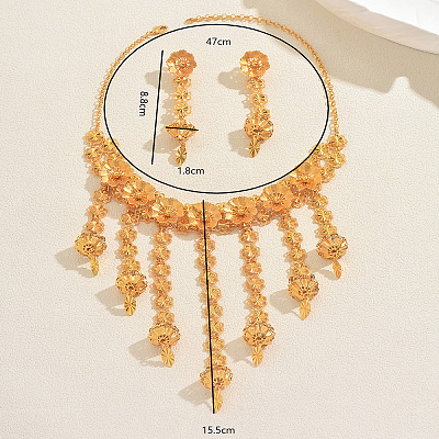 Alloy Flower Earrings & Necklaces Sets for Women MQ5653-1