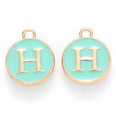 Golden Plated Alloy Enamel Charms ENAM-S118-05H-1