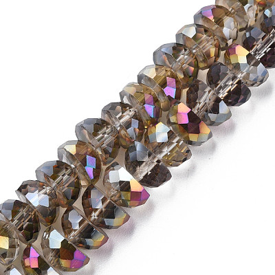 Electroplate Transparent Glass Beads Strands EGLA-N002-37-D01-1