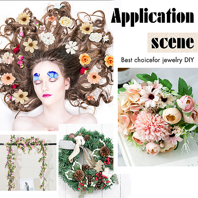 234Pcs 12 Styles Cloth Imitation Daisy Blossom AJEW-WR0002-18-1