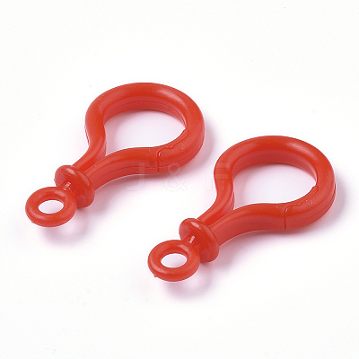 Opaque Solid Color Bulb Shaped Plastic Push Gate Snap Keychain Clasp Findings LS-KY-T021-01I-1