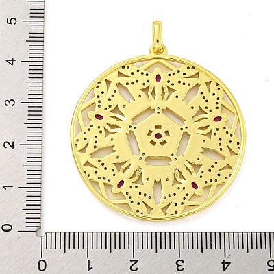 Real 18K Gold Plated Brass Micro Pave Cubic Zirconia Pendants KK-R159-41G-1