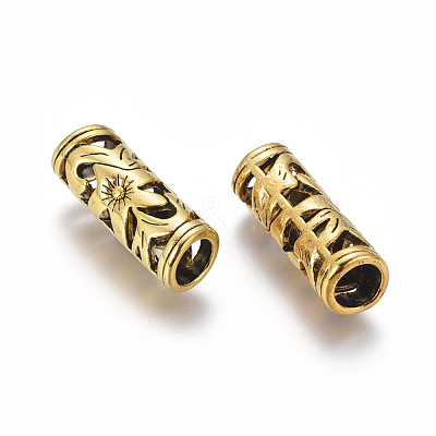 Tibetan Style Hollow Tube Beads GLF10482Y-NF-1