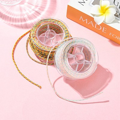 2 Rolls 2 Colors Braided Nylon Chinese Knot Cord WCOR-CJ0001-01-1