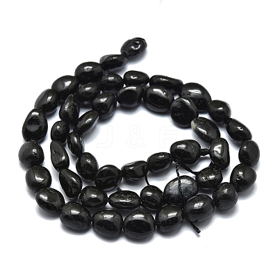 Natural Black Tourmaline Beads Strands X-G-O186-B-07-1