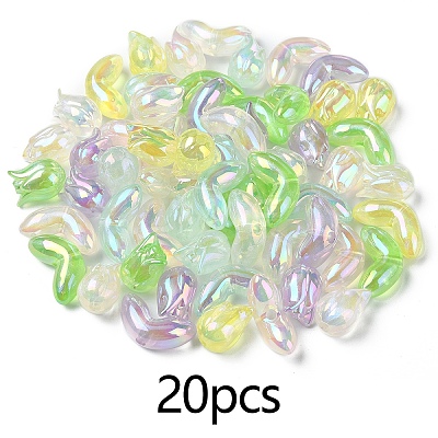 20Pcs 2 Styles UV Plating Transparent Acrylic Beads SACR-YW0001-72A-1
