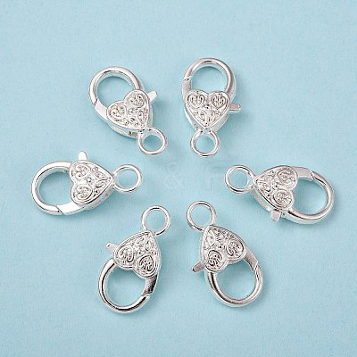 Tibetan Style Heart Lobster Claw Clasps K08Y0021-1