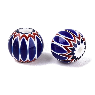 Handmade Millefiori Glass Round Beads LA-N002-10B-1