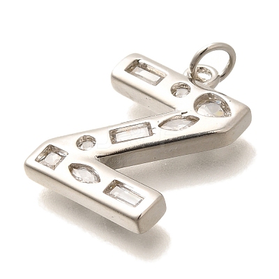 Brass Micro Pave Clear Cubic Zirconia Pendants KK-G521-01P-Z-1