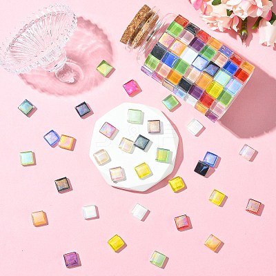 240Pcs 12 Colors Rainbow Iridescent Glass Cabochons DIY-CJ0003-10-1