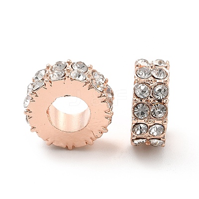 Rack Plating Alloy Rhinestone European Beads PALLOY-P289-29RG-1