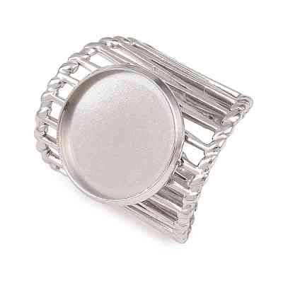 304 Stainless Steel Cuff Rings Ring Components SA-CBA098D-01P-E-1