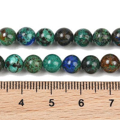 Natural Azurite Beads Strands G-P503-6MM-09-1
