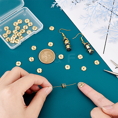 50Pcs Brass Spacer Beads KK-PH0004-13-1