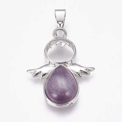 Natural Amethyst Pendants X-G-G651-A11-1