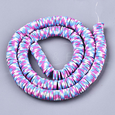 Handmade Polymer Clay Beads Strands X-CLAY-R091-8mm-01-1