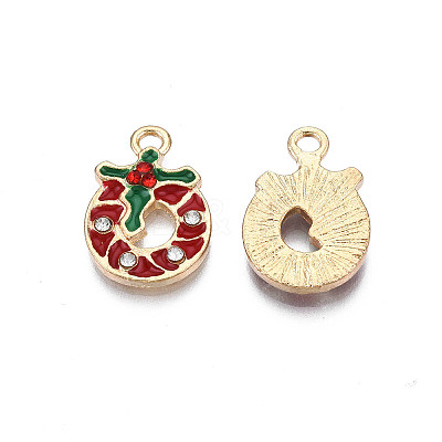 Rack Plating Alloy Enamel Pendants X-ENAM-N055-152-1