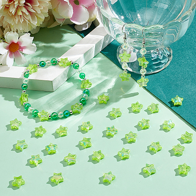 300Pcs Eco-Friendly Transparent Acrylic Beads OACR-SC0001-68B-1