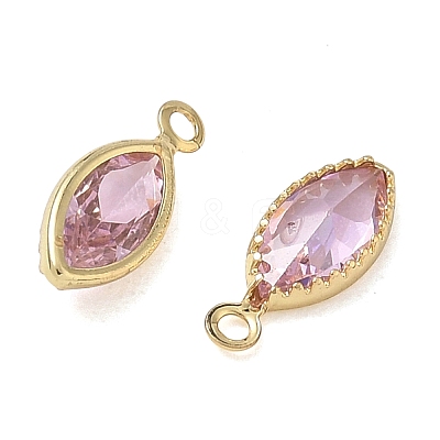 Brass Pave Cubic Zirconia Charms CU-CBABEB3-06G-02-1