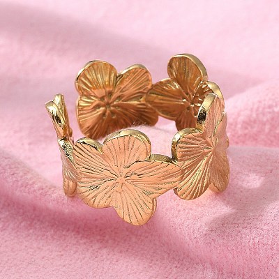 304 Stainless Steel Open Cuff Ring X-RJEW-C067-23G-1
