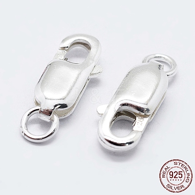 925 Sterling Silver Lobster Claw Clasps STER-K167-075D-S-1