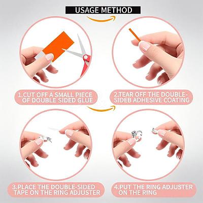 8Pcs 8 Sizes Plastic Invisible Ring Size Adjuster TOOL-YW0001-16-1
