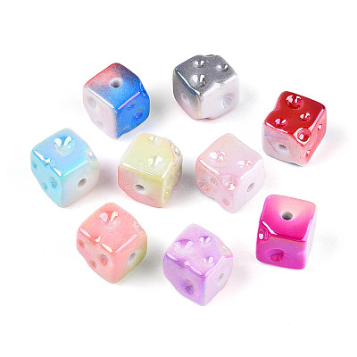 UV Plating Opaque Acrylic Beads OACR-N153-09-1