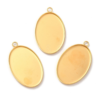 Ion Plating(IP) 304 Stainless Steel Pendant Cabochon Settings X-STAS-K148-03G-1