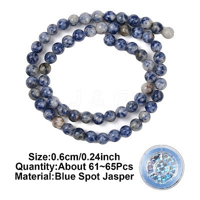 DIY Natuarl Blue Spot Jasper Bead Beacelet/Necklaces Making Kits DIY-YW0012-88B-1