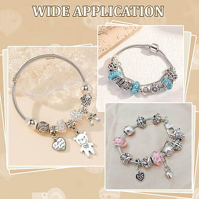 130Pcs 13 Styles Tibetan Style Alloy European Beads MPDL-ME0001-02-1