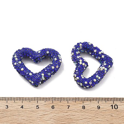 Heart Shape Polymer Clay Rhinestone Beads CLAY-NH0001-09B-07-1