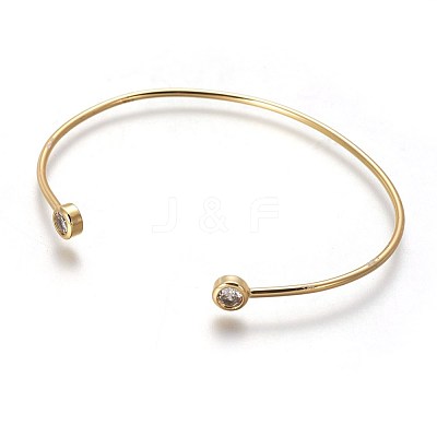 Brass Cuff Bangles BJEW-P245-04G-1
