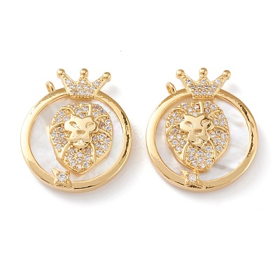 Real 18K Gold Plated Brass Micro Pave Clear Cubic Zirconia Pendants ZIRC-Z007-22H-1
