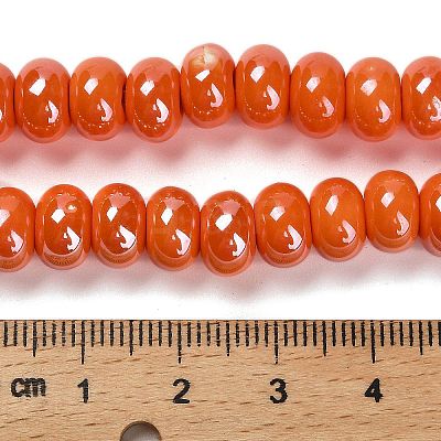 Glazed Porcelain Rondelle Beads PORC-Q001-01A-1